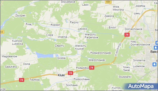 mapa Wierzchy Strzyżewskie, Wierzchy Strzyżewskie na mapie Targeo