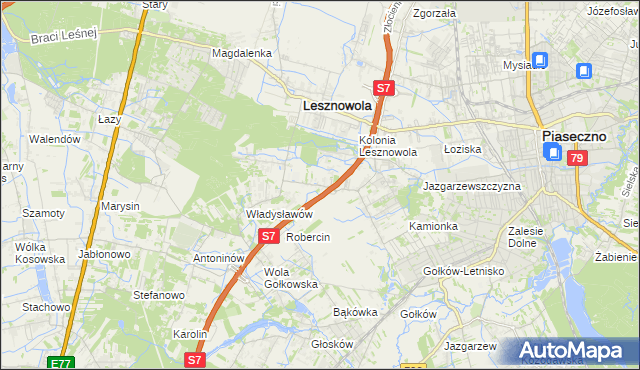 mapa Wilcza Góra gmina Lesznowola, Wilcza Góra gmina Lesznowola na mapie Targeo