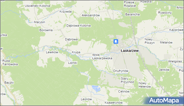 mapa Wola Łaskarzewska, Wola Łaskarzewska na mapie Targeo