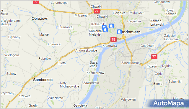 mapa Zawisełcze, Zawisełcze na mapie Targeo