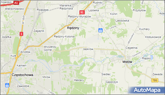mapa Jaskrów, Jaskrów na mapie Targeo