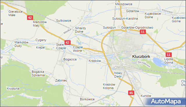 mapa Ligota Dolna gmina Kluczbork, Ligota Dolna gmina Kluczbork na mapie Targeo