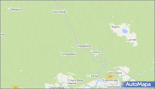 mapa Maszewice, Maszewice na mapie Targeo