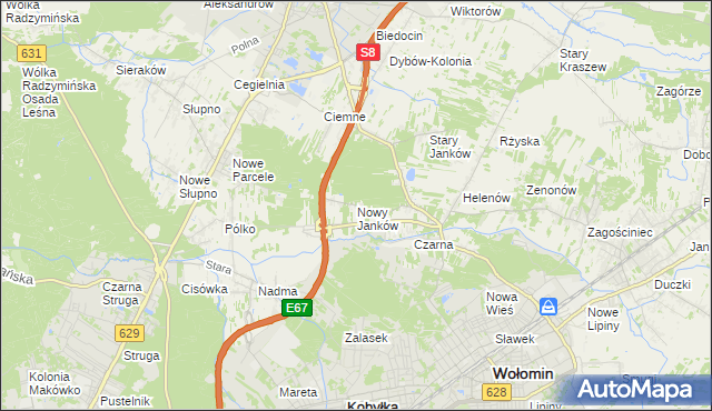 mapa Nowy Janków, Nowy Janków na mapie Targeo