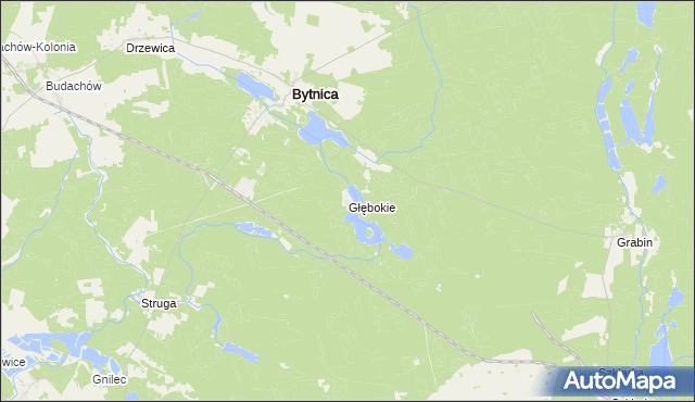 mapa Głębokie gmina Bytnica, Głębokie gmina Bytnica na mapie Targeo