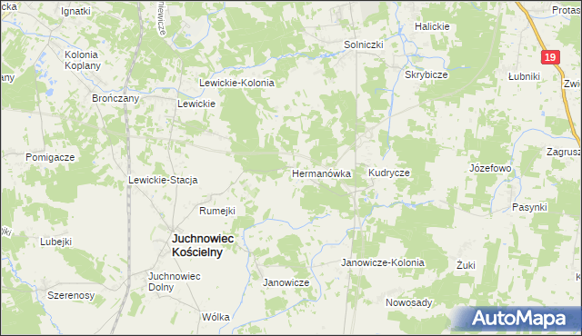 mapa Hermanówka, Hermanówka na mapie Targeo