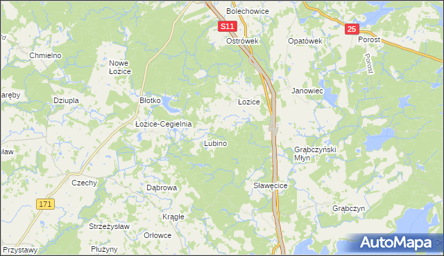 mapa Kije gmina Bobolice, Kije gmina Bobolice na mapie Targeo