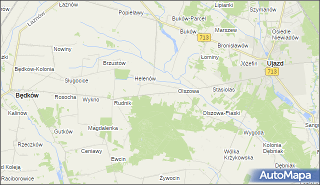 mapa Kolonia Olszowa, Kolonia Olszowa na mapie Targeo