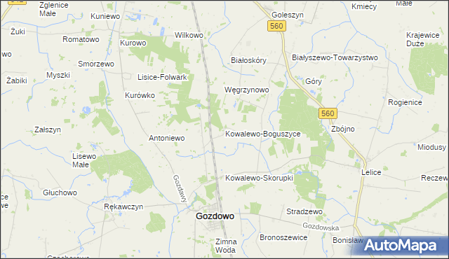 mapa Kowalewo-Boguszyce, Kowalewo-Boguszyce na mapie Targeo