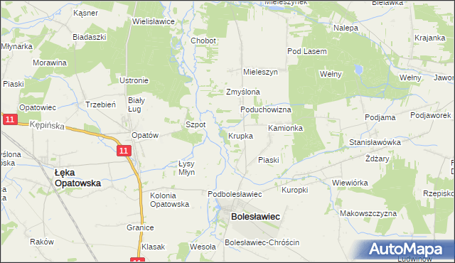 mapa Krupka gmina Bolesławiec, Krupka gmina Bolesławiec na mapie Targeo