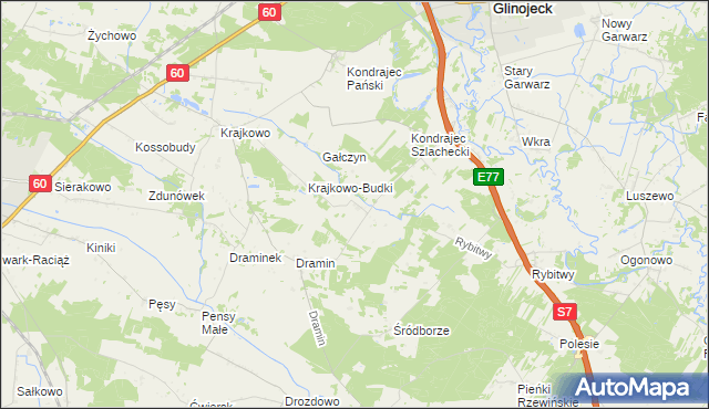 mapa Kruszenica, Kruszenica na mapie Targeo