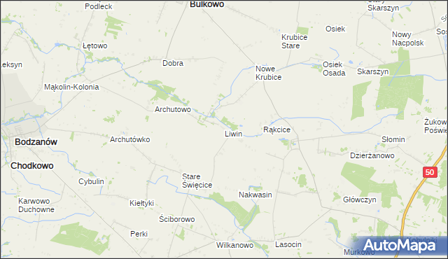 mapa Liwin, Liwin na mapie Targeo
