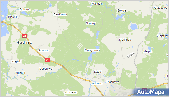 mapa Murzynowo gmina Człuchów, Murzynowo gmina Człuchów na mapie Targeo