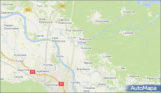 mapa Musików, Musików na mapie Targeo