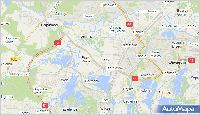 mapa Pławy, Pławy na mapie Targeo