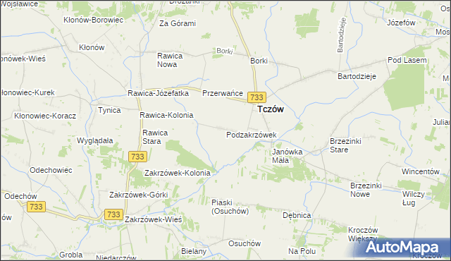 mapa Podzakrzówek, Podzakrzówek na mapie Targeo