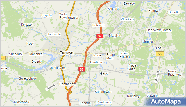 mapa Ruda gmina Tarczyn, Ruda gmina Tarczyn na mapie Targeo