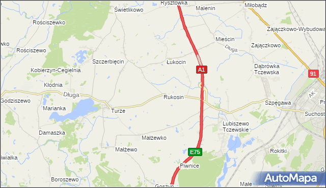 mapa Rukosin, Rukosin na mapie Targeo