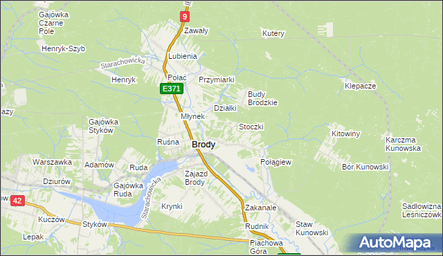 mapa Tatry gmina Brody, Tatry gmina Brody na mapie Targeo