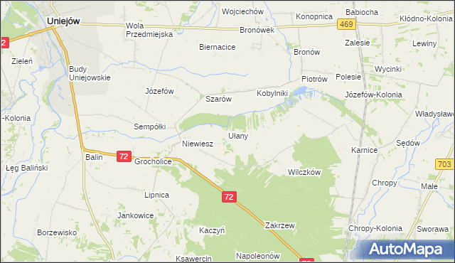 mapa Ułany, Ułany na mapie Targeo
