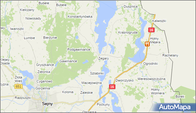 mapa Żegary, Żegary na mapie Targeo
