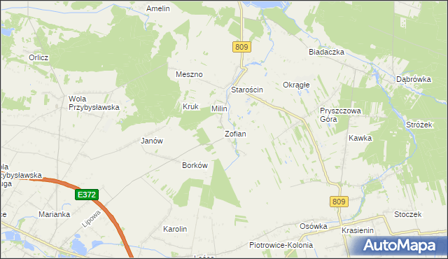 mapa Zofian, Zofian na mapie Targeo