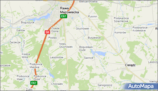 mapa Bogusławki Duże, Bogusławki Duże na mapie Targeo