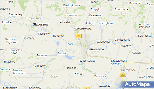 mapa Chmielów gmina Działoszyce, Chmielów gmina Działoszyce na mapie Targeo