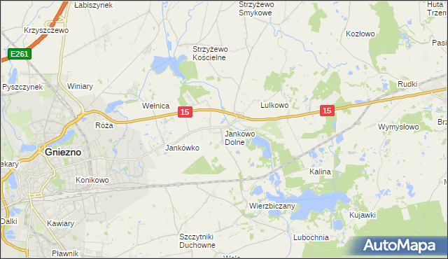 mapa Jankowo Dolne, Jankowo Dolne na mapie Targeo