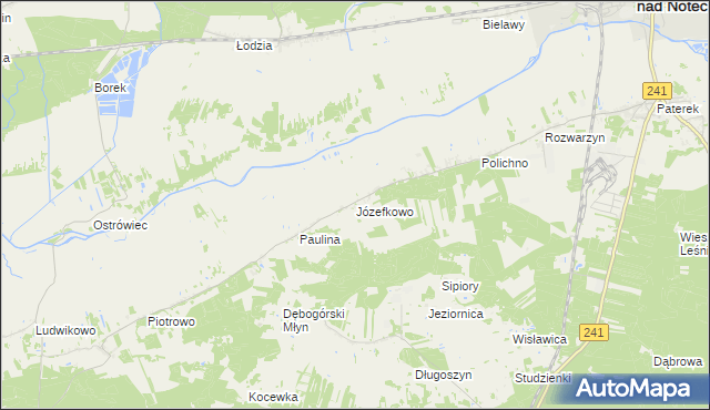 mapa Józefkowo gmina Kcynia, Józefkowo gmina Kcynia na mapie Targeo