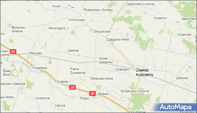 mapa Nowe Zgagowo, Nowe Zgagowo na mapie Targeo
