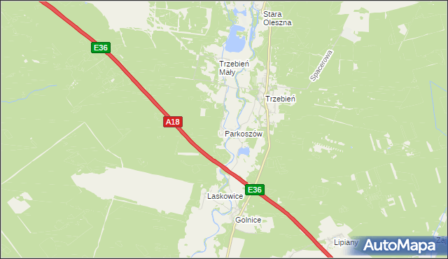 mapa Parkoszów, Parkoszów na mapie Targeo