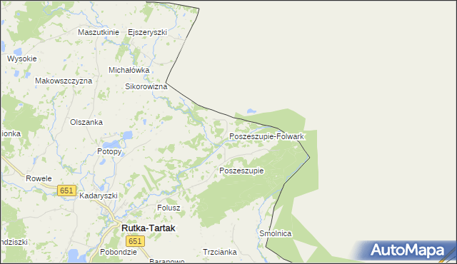 mapa Poszeszupie-Folwark, Poszeszupie-Folwark na mapie Targeo