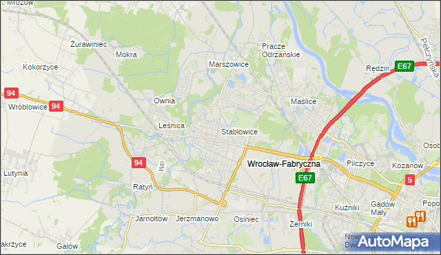 mapa Stabłowice, Stabłowice na mapie Targeo