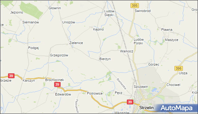 mapa Bierzyn gmina Strzelin, Bierzyn gmina Strzelin na mapie Targeo