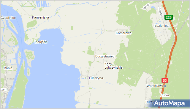 mapa Borzysławiec, Borzysławiec na mapie Targeo