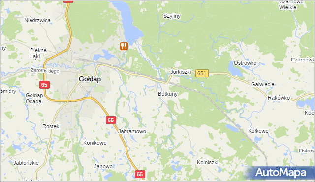 mapa Botkuny, Botkuny na mapie Targeo