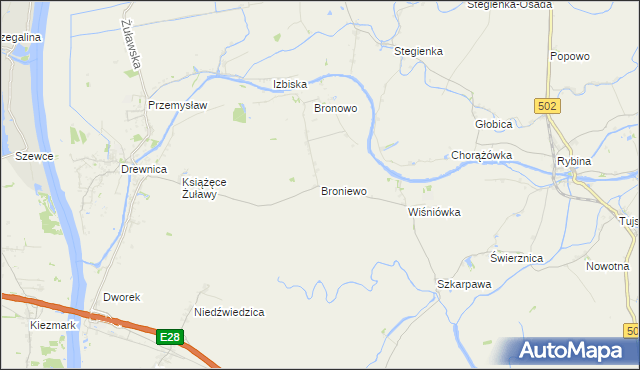 mapa Broniewo gmina Stegna, Broniewo gmina Stegna na mapie Targeo