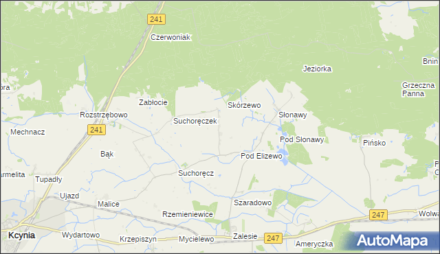 mapa Elizewo, Elizewo na mapie Targeo
