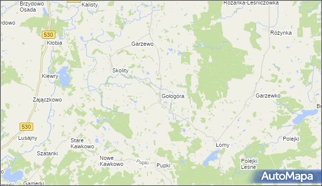 mapa Gołogóra gmina Świątki, Gołogóra gmina Świątki na mapie Targeo