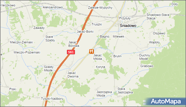 mapa Jakać Młoda, Jakać Młoda na mapie Targeo