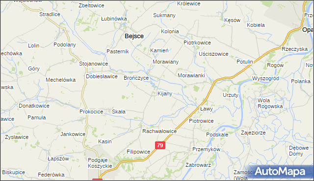mapa Kijany gmina Bejsce, Kijany gmina Bejsce na mapie Targeo