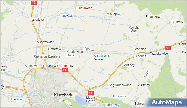 mapa Kujakowice Górne, Kujakowice Górne na mapie Targeo