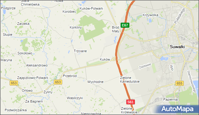 mapa Kuków gmina Suwałki, Kuków gmina Suwałki na mapie Targeo