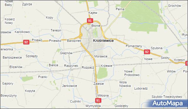 mapa Morawce, Morawce na mapie Targeo