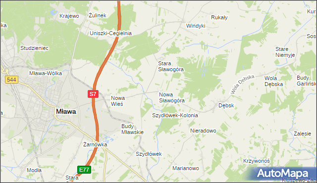 mapa Nowa Sławogóra, Nowa Sławogóra na mapie Targeo