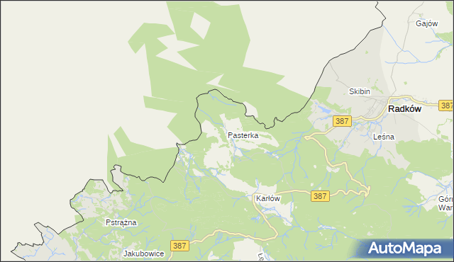 mapa Pasterka, Pasterka na mapie Targeo