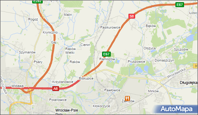 mapa Ramiszów, Ramiszów na mapie Targeo