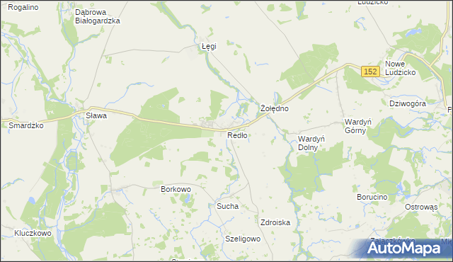 mapa Redło gmina Połczyn-Zdrój, Redło gmina Połczyn-Zdrój na mapie Targeo