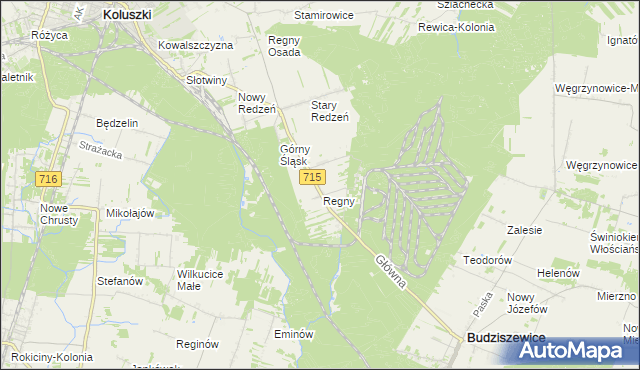 mapa Regny, Regny na mapie Targeo